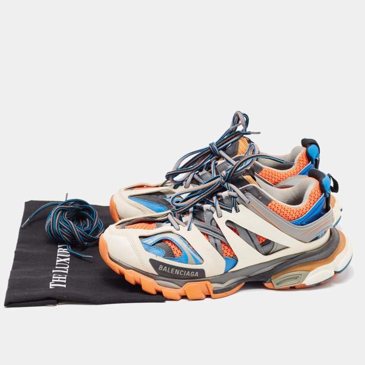 Pre Owned Balenciaga Multicolor Faux Leather and Mesh Track Sneakers Size 40