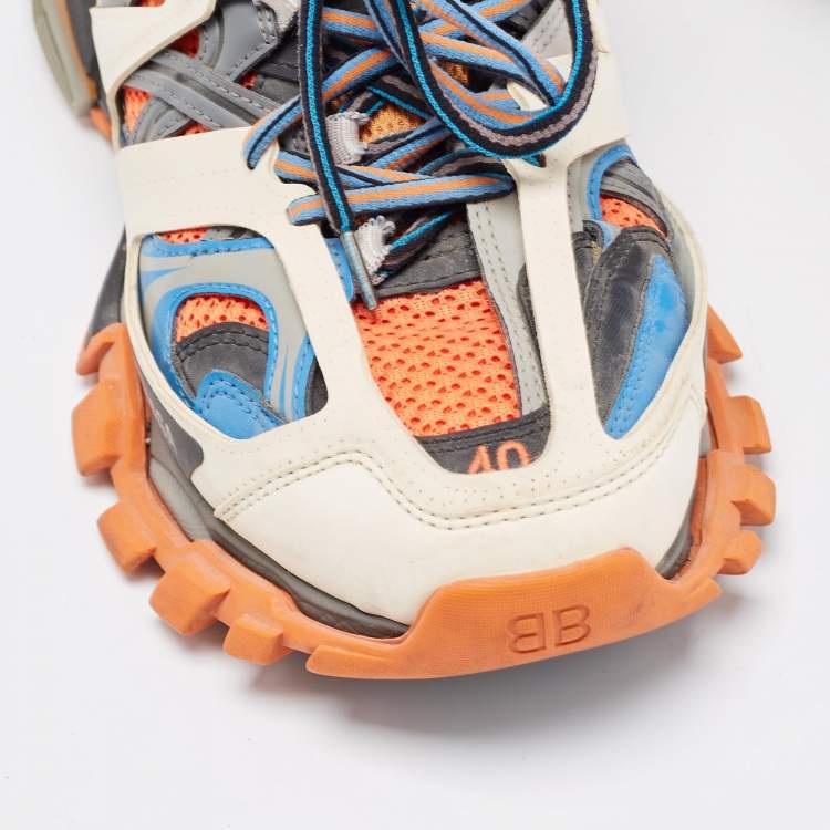 Pre Owned Balenciaga Multicolor Faux Leather and Mesh Track Sneakers Size 40