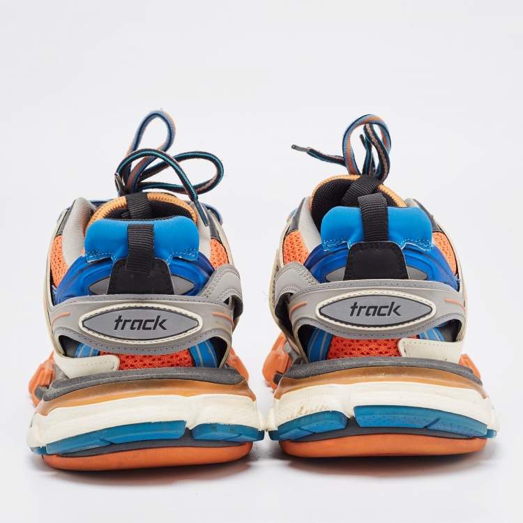 Pre Owned Balenciaga Multicolor Faux Leather and Mesh Track Sneakers Size 40