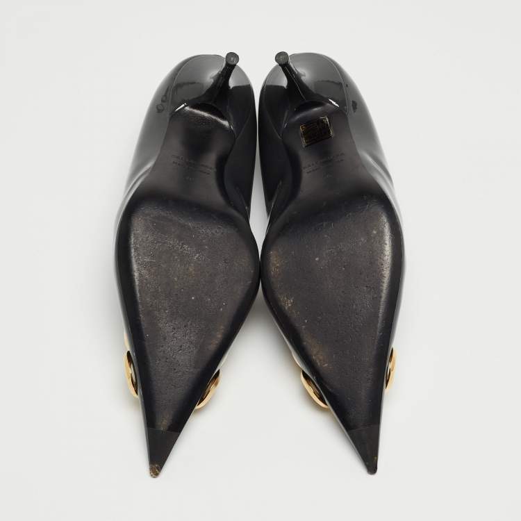 Pre Owned Balenciaga Green Patent BB Pointed Toe Pumps Size 40