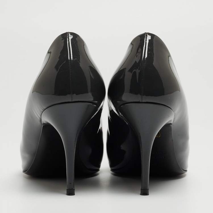 Pre Owned Balenciaga Green Patent BB Pointed Toe Pumps Size 40