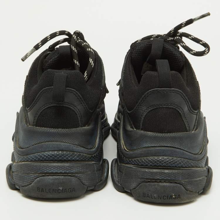 مملوكة مسبقًا Balenciaga Black Mesh,Nubuck and Nubuck Triple S Sneakers Size 38