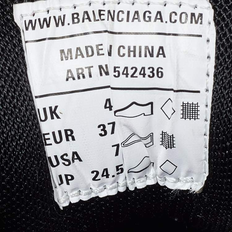 Pre Owned Balenciaga Tricolor Faux Leather and Mesh Track Sneakers Size 37