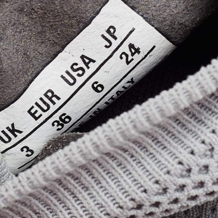 Pre Owned Balenciaga Grey Knit Speed Trainer High Top Sneakers Size 36