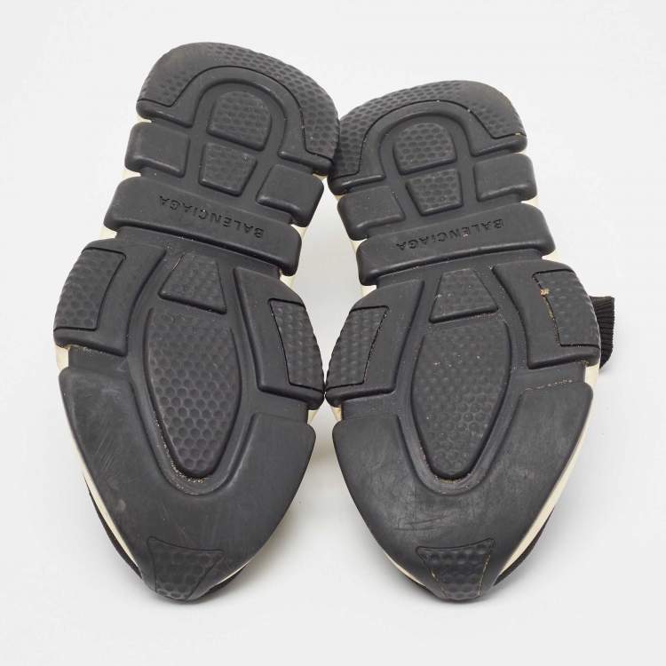 Pre Owned Balenciaga Black Knit Fabric Speed Trainer Sneakers Size 37