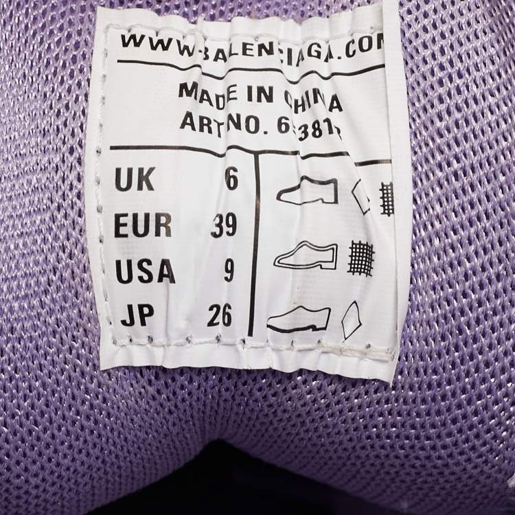 Pre Owned Balenciaga Lilac Mesh Track Mule Sneakers Size 39