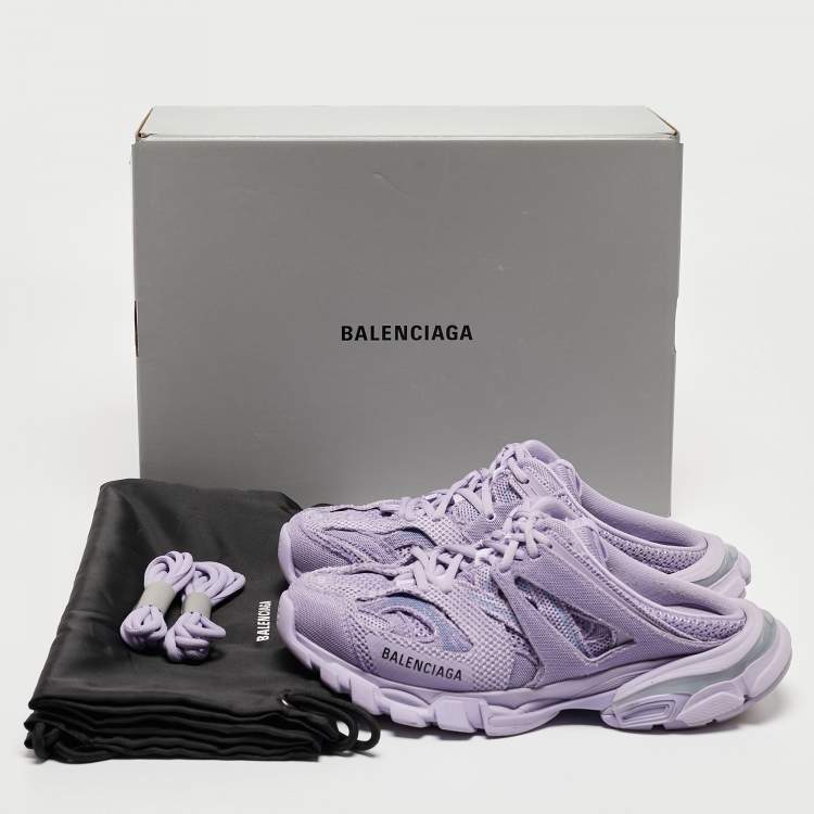 Pre Owned Balenciaga Lilac Mesh Track Mule Sneakers Size 39