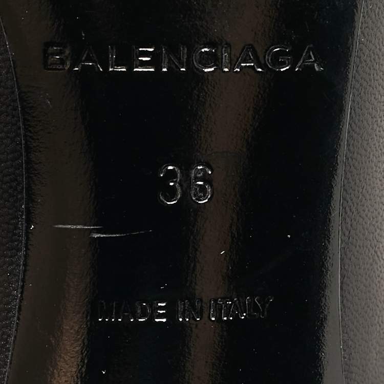 Pre Owned Balenciaga Black Leather Knife Pointed Toe Pumps Size 36