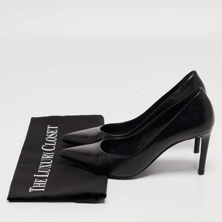 Pre Owned Balenciaga Black Leather Knife Pointed Toe Pumps Size 36