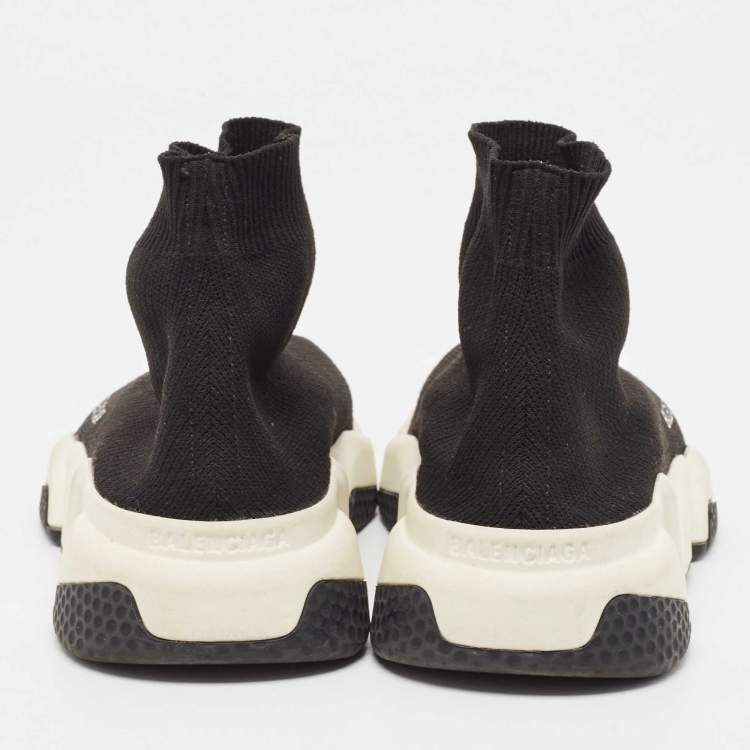 مملوكة مسبقًا Balenciaga Black Knit Fabric Speed Trainer Sneakers Size 37