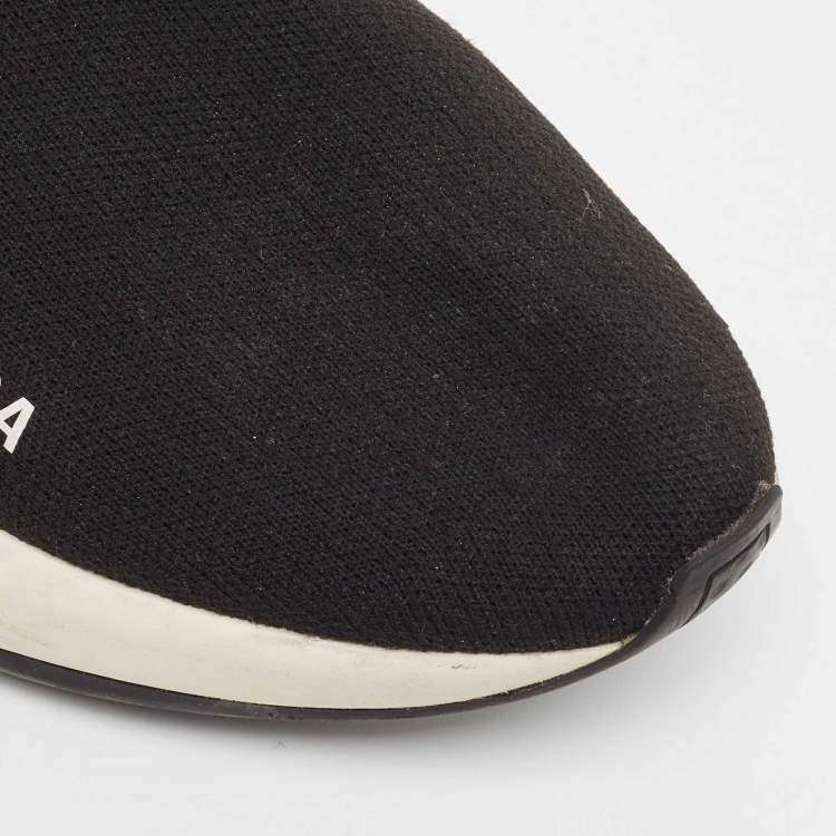 مملوكة مسبقًا Balenciaga Black Knit Fabric Speed Trainer Sneakers Size 37
