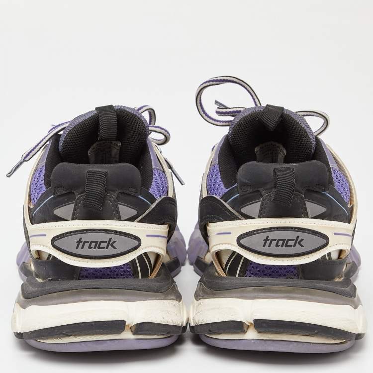 مملوكة مسبقًا Balenciaga Purple Mesh and Faux Leather Track Sneakers Size 38