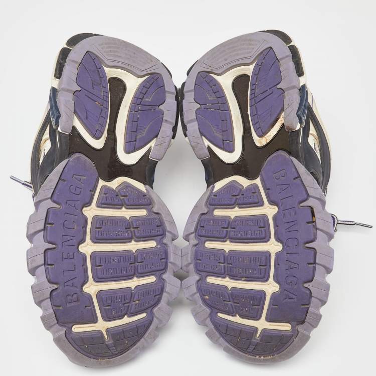 مملوكة مسبقًا Balenciaga Purple Mesh and Faux Leather Track Sneakers Size 38