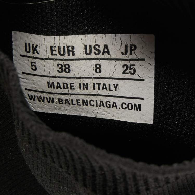 Pre Owned Balenciaga Black Knit Fabric Speed High Top Sneakers Size 38