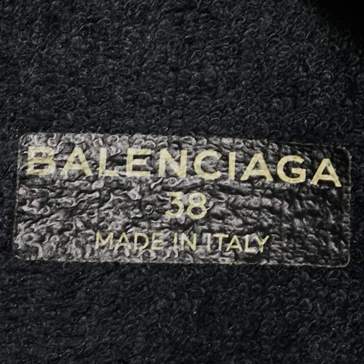 مملوكة مسبقًا Balenciaga Black Knit Fabric Speed High Top Sneakers Size 38