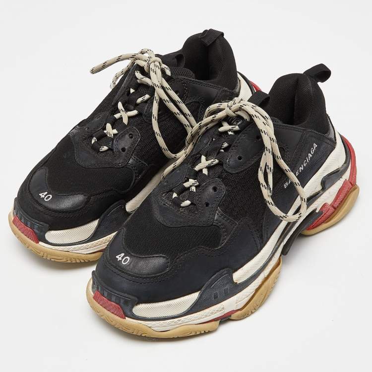 Balenciaga triple s store black red womens