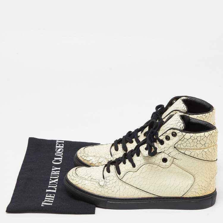 مملوكة مسبقًا Balenciaga White Textured Leather High Top Sneakers Size 40