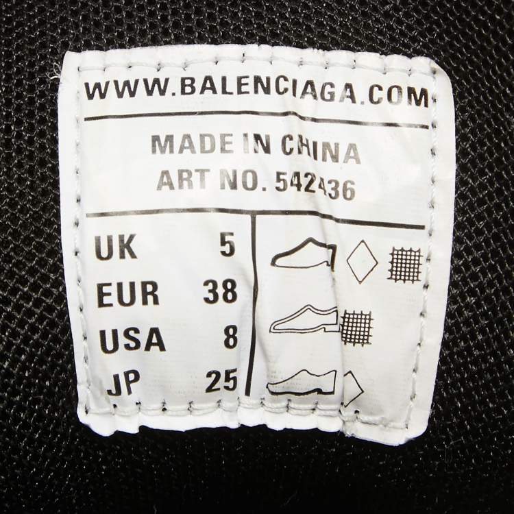 Pre Owned Balenciaga Black Mesh and Faux Leather Track Sneakers Size 38 