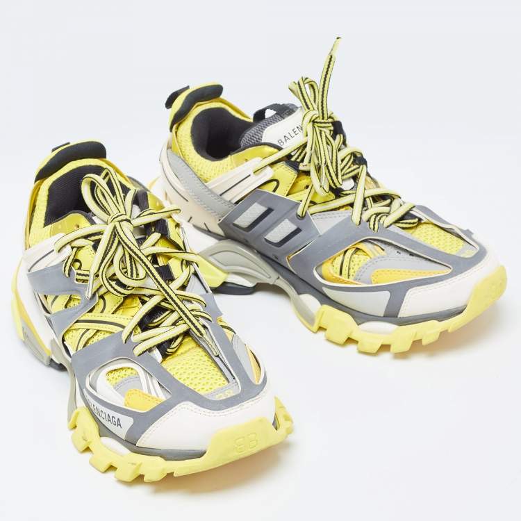 Pre Owned Balenciaga Multicolor Mesh and Faux Leather Track Sneakers Size 38