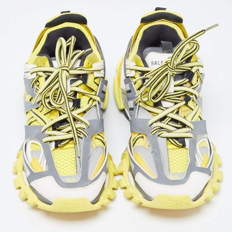 Pre Owned Balenciaga Multicolor Mesh and Faux Leather Track Sneakers Size 38
