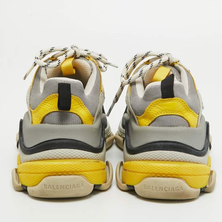 Pre Owned Balenciaga Multicolor Leather and Mesh Triple S Sneakers Size 36