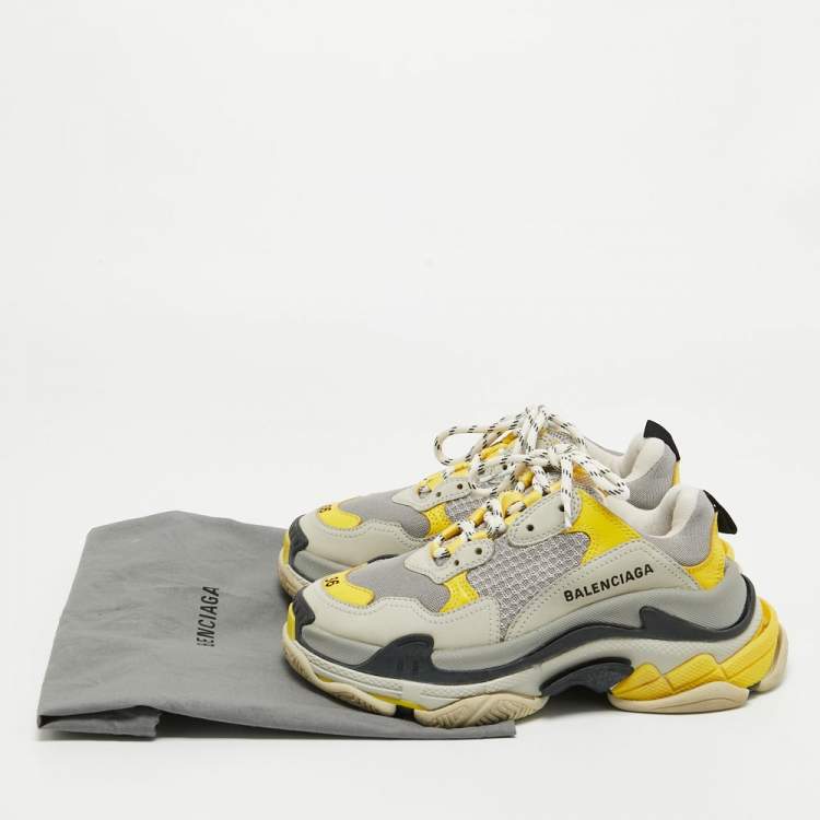 Pre Owned Balenciaga Multicolor Leather and Mesh Triple S Sneakers Size 36