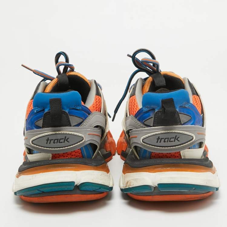 Pre Owned Balenciaga Multicolor Faux Leather and Mesh Track Sneakers Size 38