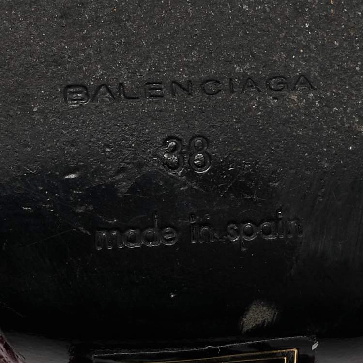 Pre Owned Balenciaga Grey Leather Ankle Strap Wedge Sandals Size 38