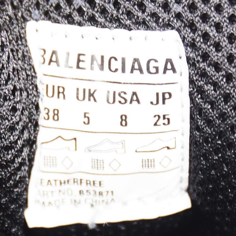 Pre Owned Balenciaga Black Mesh And Synthetic Leather Runner Low Top Sneakers Size 38