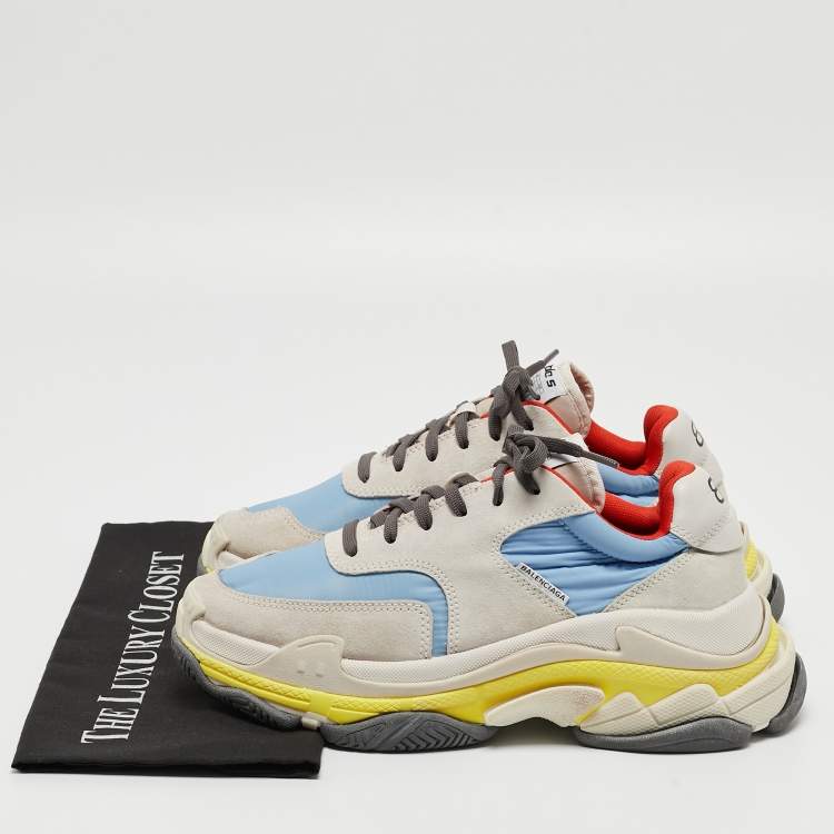 مملوكة مسبقًا Balenciaga Multicolor Suede and Nylon Triple S Sneakers Size 39