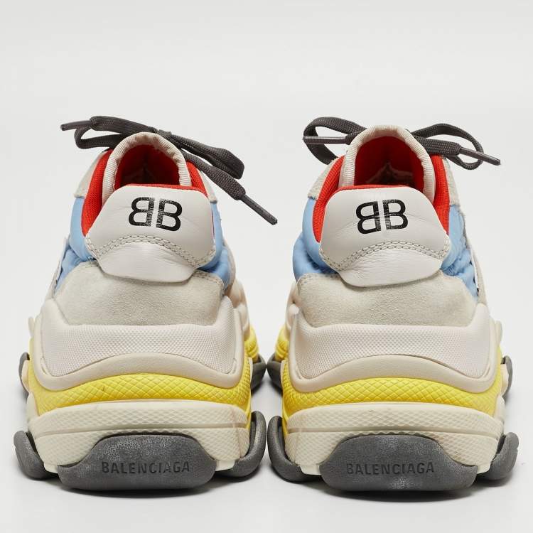مملوكة مسبقًا Balenciaga Multicolor Suede and Nylon Triple S Sneakers Size 39