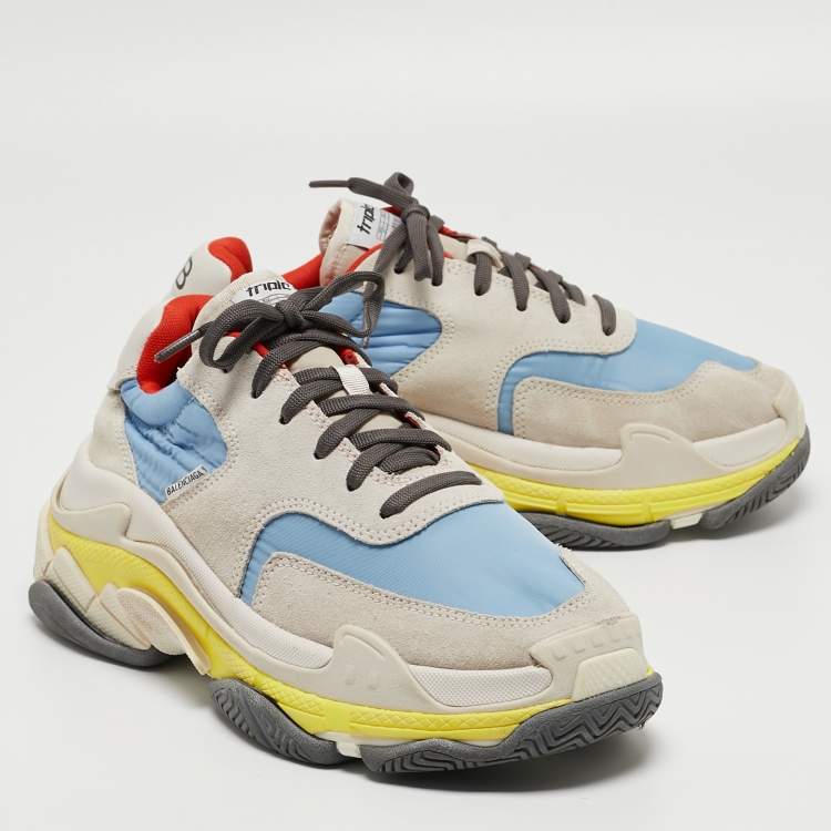 مملوكة مسبقًا Balenciaga Multicolor Suede and Nylon Triple S Sneakers Size 39