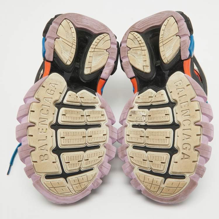 Pre Owned Balenciaga Multicolor Faux Leather and Mesh Track Sneakers Size 36