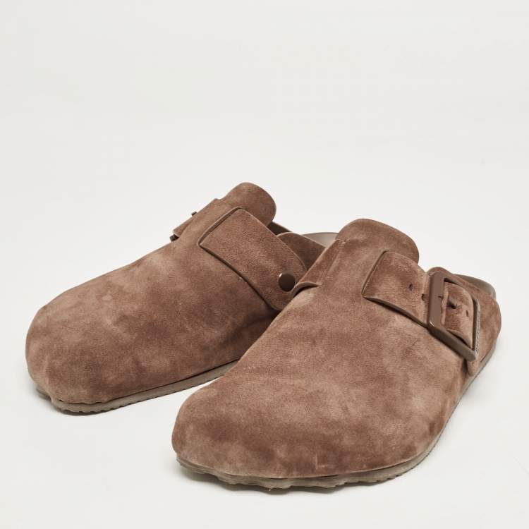 Pre Owned Balenciaga Brown Suede Classic Sunday Mules Size 40