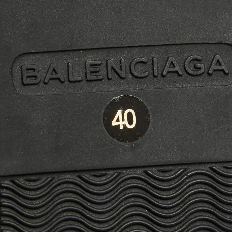 Pre Owned Balenciaga Black Leather Slip On Sneakers Size 40  