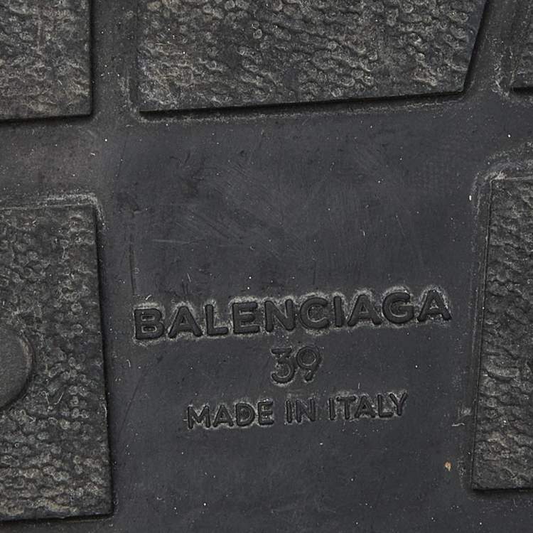 Pre Owned Balenciaga Black Patent And Fabric Race Runner Sneakers Size 39