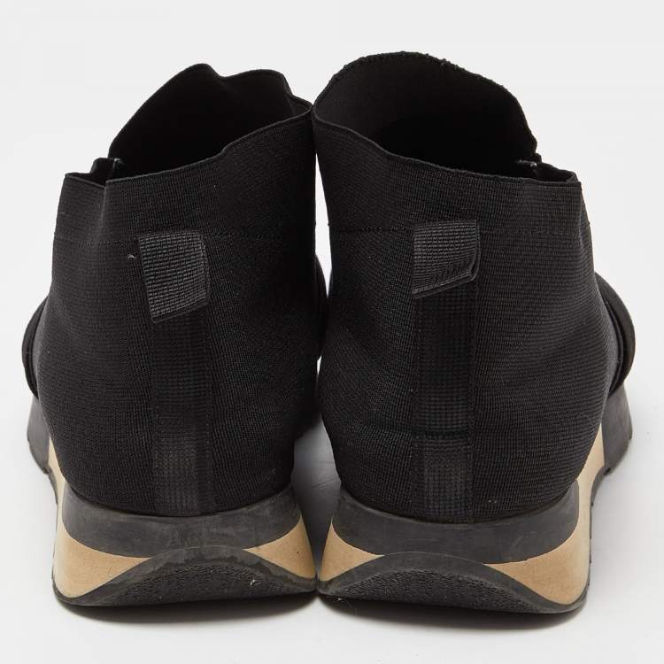 Pre Owned Balenciaga Black Mesh and Nylon Race Runner Sneakers Size 40