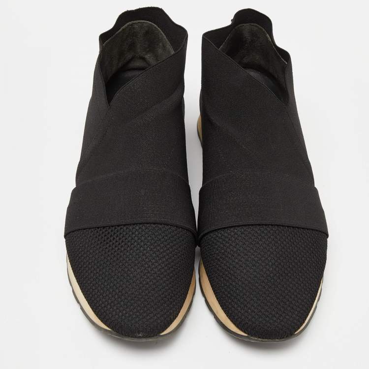 Pre Owned Balenciaga Black Mesh and Nylon Race Runner Sneakers Size 40