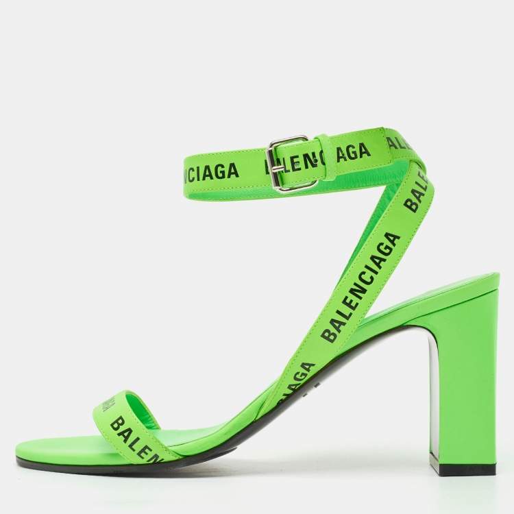 Balenciaga theany neon green sandals