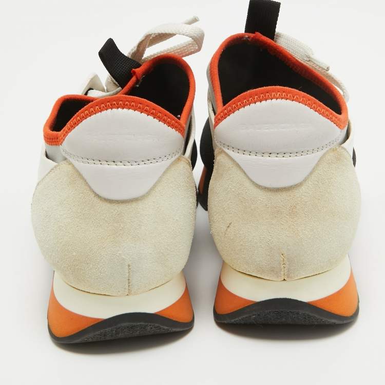 Pre Owned Balenciaga Tricolor Leather and Mesh Race Runner Sneakers Size 37