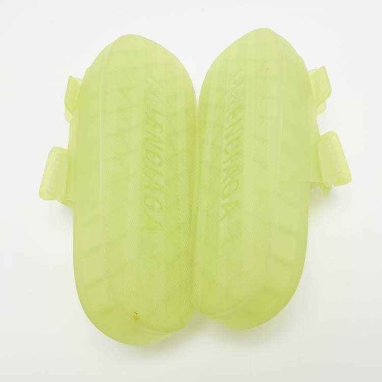 مملوكة مسبقًا Balenciaga Neon Yellow Jelly Mallorca Slides Size 40
