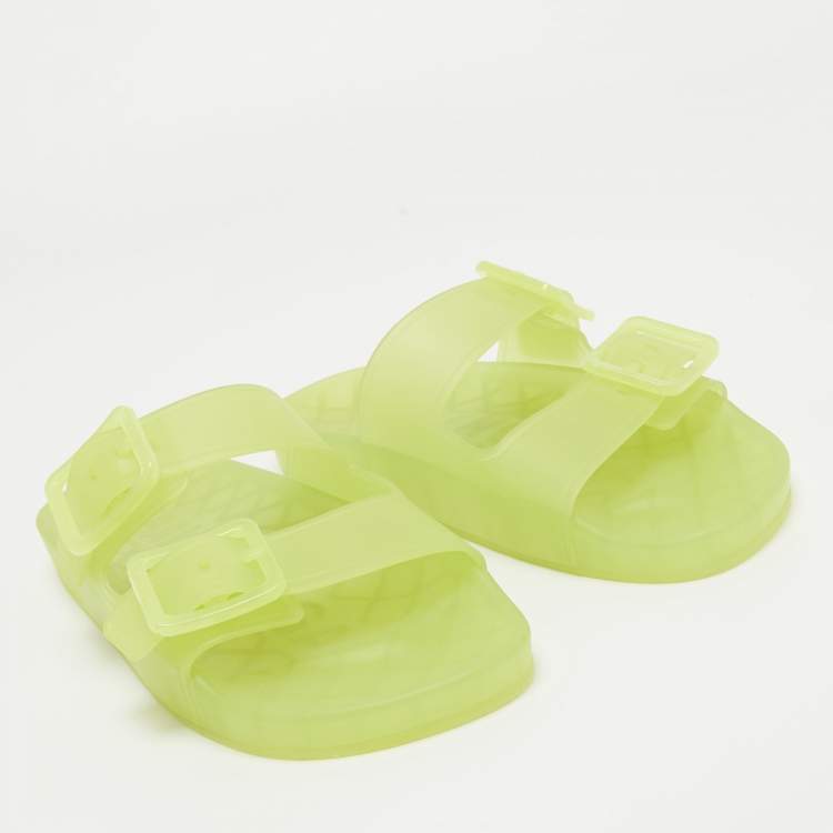 مملوكة مسبقًا Balenciaga Neon Yellow Jelly Mallorca Slides Size 40