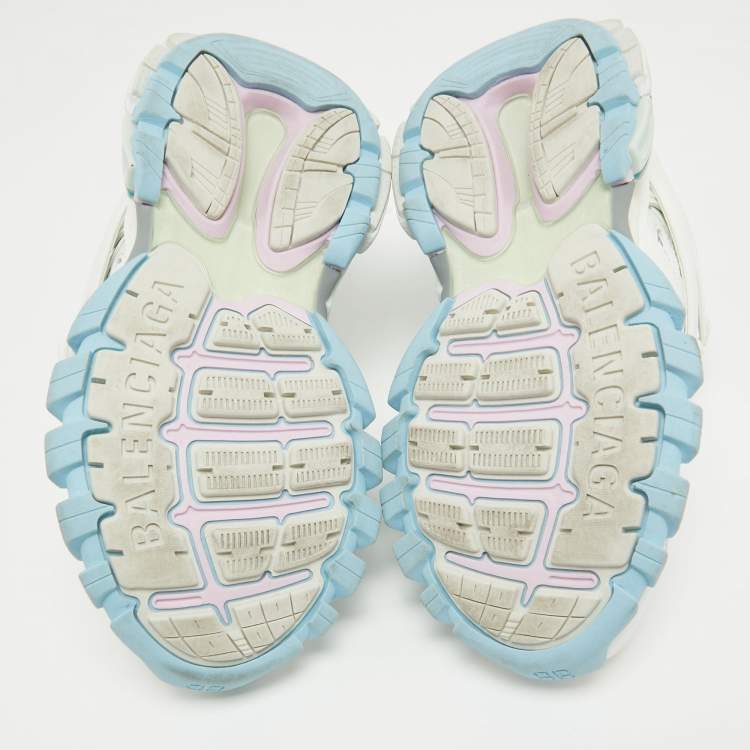 Pre Owned Balenciaga Multicolor Leather and Mesh Track Sneakers Size 36