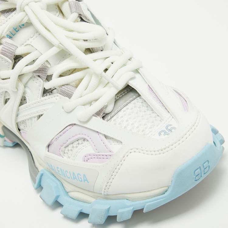 Pre Owned Balenciaga Multicolor Leather and Mesh Track Sneakers Size 36