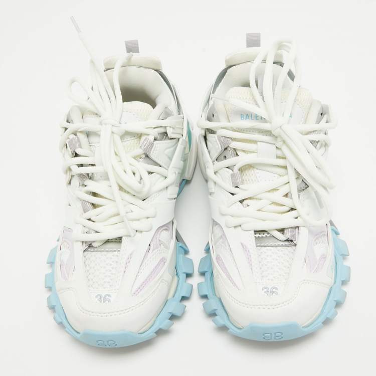 Pre Owned Balenciaga Multicolor Leather and Mesh Track Sneakers Size 36