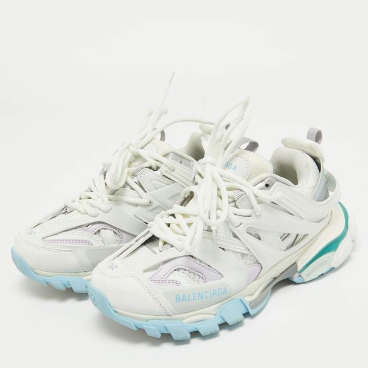 Pre Owned Balenciaga Multicolor Leather and Mesh Track Sneakers Size 36