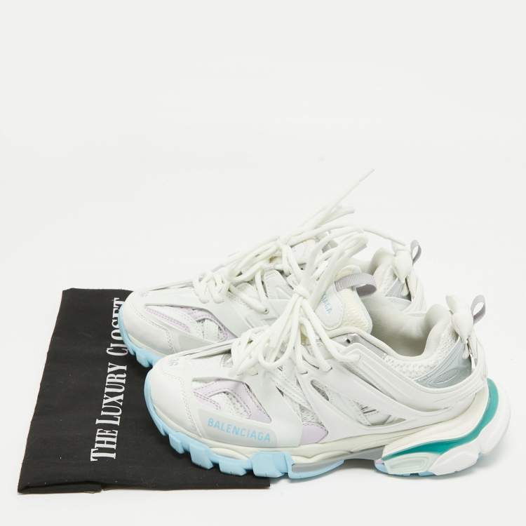 Pre Owned Balenciaga Multicolor Leather and Mesh Track Sneakers Size 36