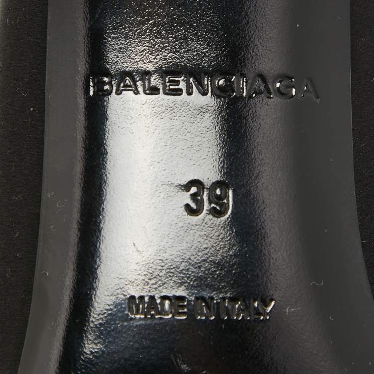 Pre Owned Balenciaga Black Satin Knife  Mules Size 39 