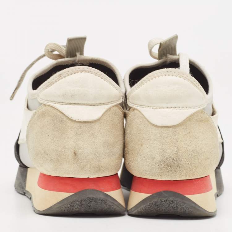 Pre Owned Balenciaga Multicolor Suede and Leather Race Runner Sneakers Size 37