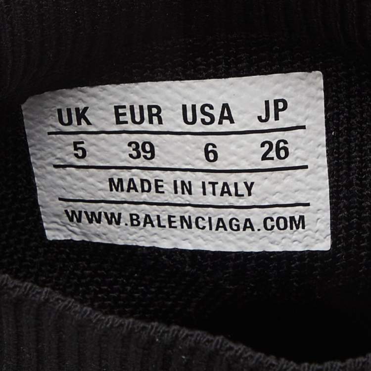 Pre Owned Balenciaga Black Knit Fabric Speed Trainer Sneakers Size 38